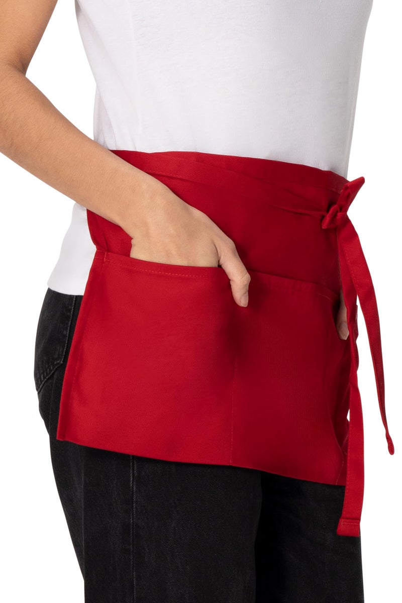 Chef Works Unisex Waitress Apron, Red, One Size - Image 3